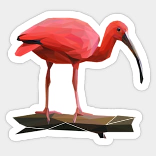 Scarlet Ibis Lowpoly Art Sticker